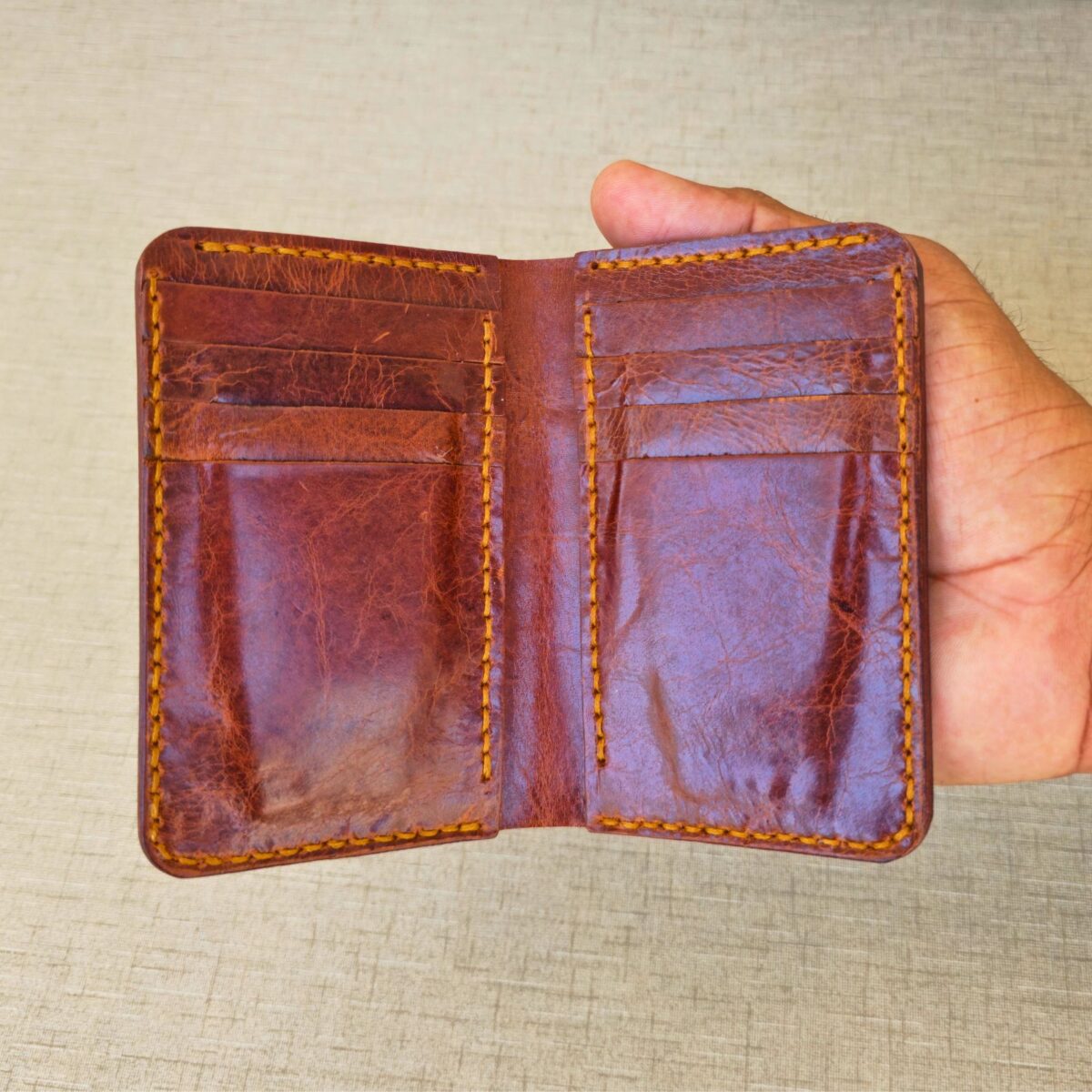 Handmade Half Long Leather Wallet 3
