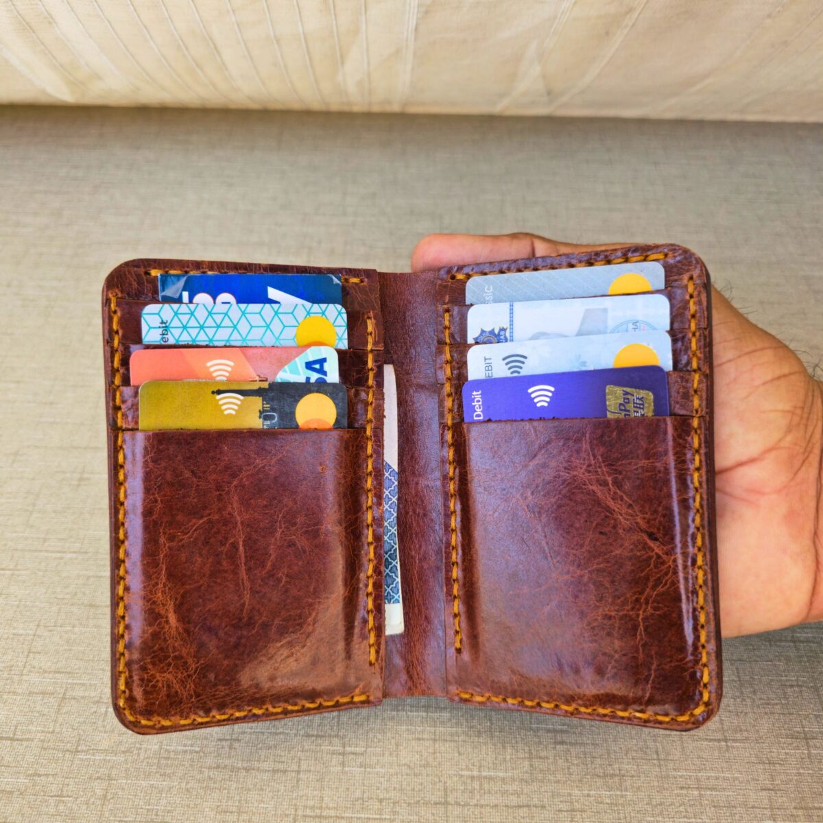 Handmade Half Long Leather Wallet 3