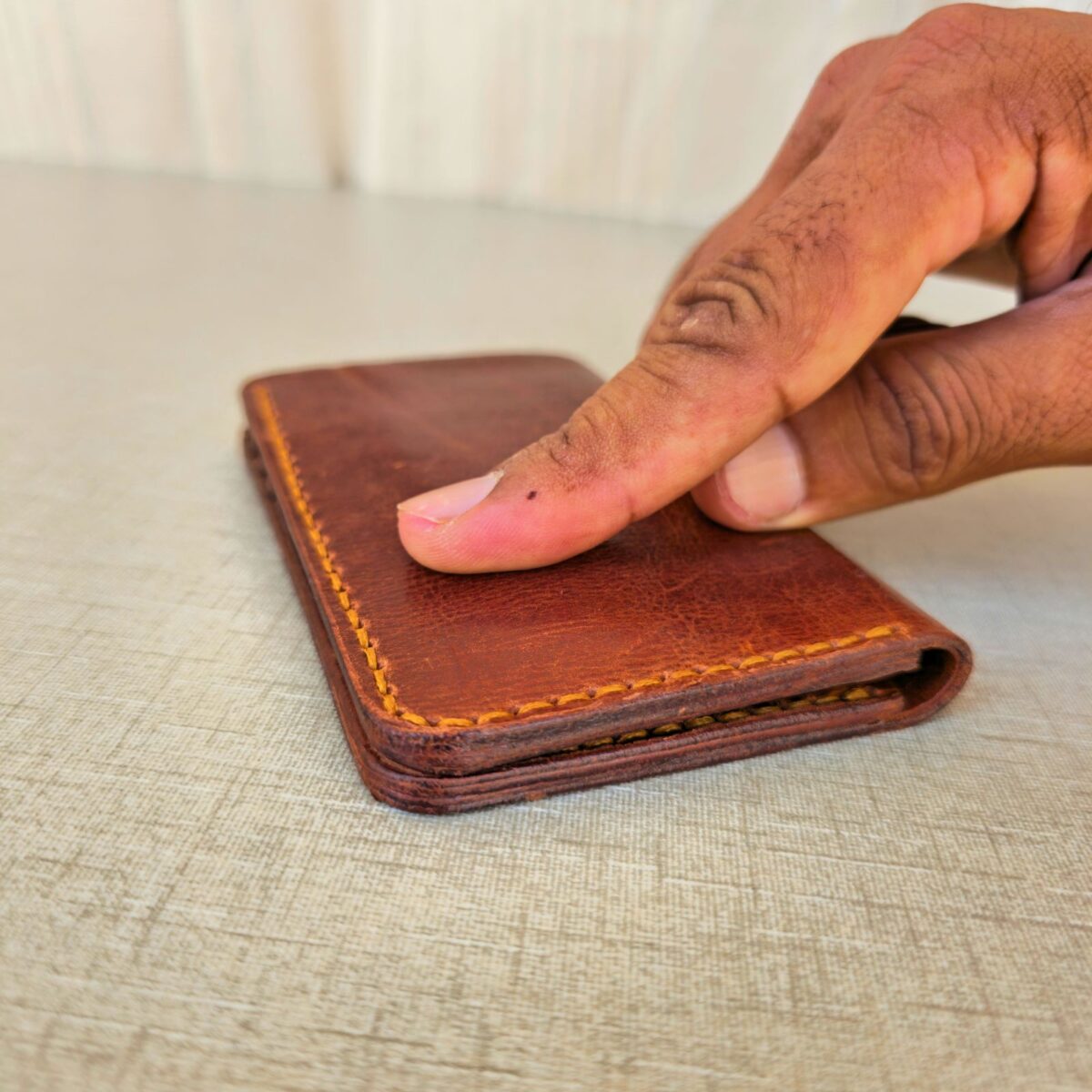 Handmade Half Long Leather Wallet 1