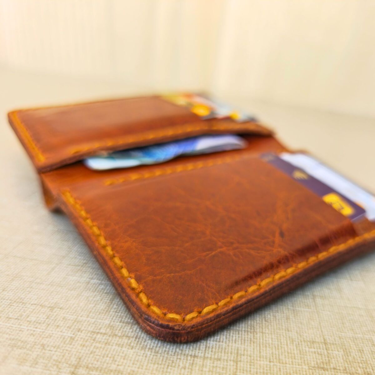 Handmade Half Long Leather Wallet for men