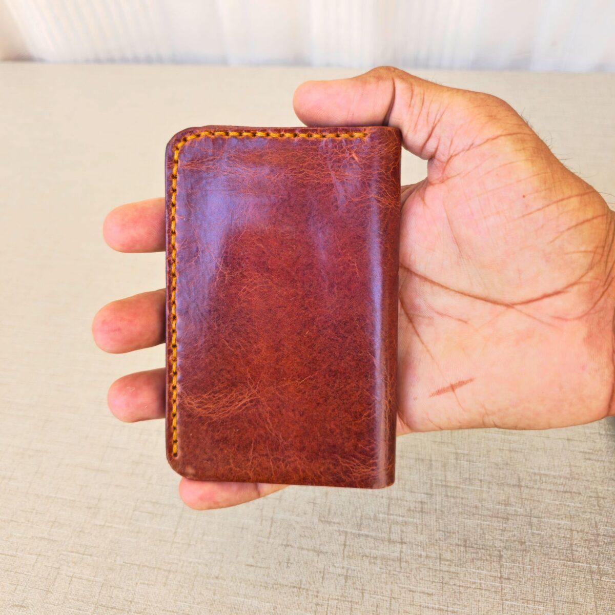 Handmade Half Long Leather Wallet 5